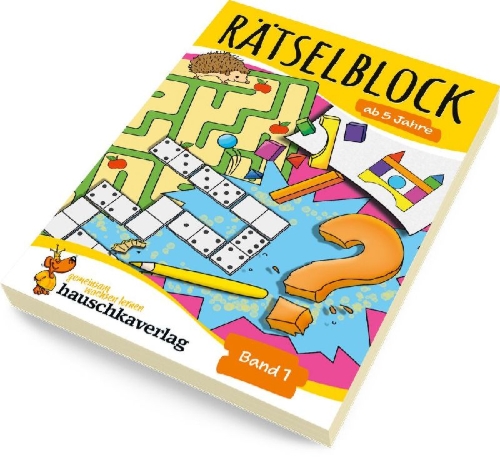 Buchcover und Innenansicht für das Buch: Rätselblock ab 5 Jahre, Band 1, A5-Block