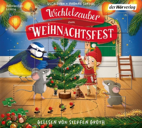 Buchcover und Innenansicht für das Buch: Wichtelzauber zum Weihnachtsfest - 24 Adventskalender-Geschichten