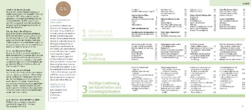 Buchcover und Innenansicht für das Buch: Die große GU Nährwert-Kalorien-Tabelle 2026/27