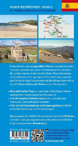 Buchcover und Innenansicht für das Buch: Entdeckertouren mit dem Wohnmobil Nordspanien
