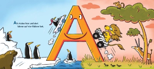 Buchcover und Innenansicht für das Buch: Fahre mit durchs Abc