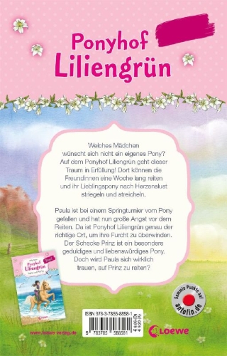 Buchcover und Innenansicht für das Buch: Ponyhof Liliengrün Royal 2 - Paula und Prinz
