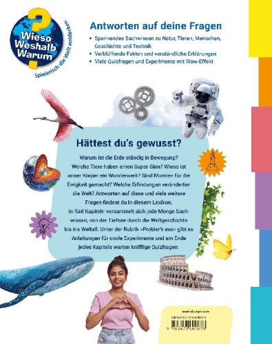 Buchcover und Innenansicht für das Buch: Wieso? Weshalb? Warum? - Das Lexikon der Antworten