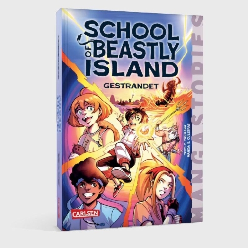 Buchcover und Innenansicht für das Buch: School of Beastly Island  Band 1 - Gestrandet