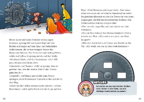 Buchcover und Innenansicht für das Buch: Lami. Gefangen im verrückten Buch