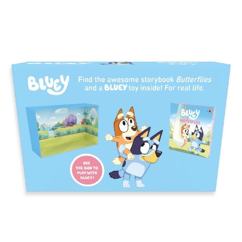 Buchcover und Innenansicht für das Buch: Bluey: Book and Toy