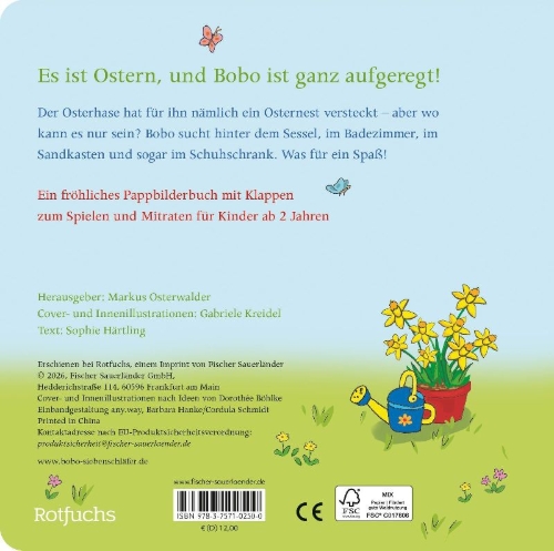 Buchcover und Innenansicht für das Buch: Frohe Ostern, Bobo Siebenschläfer!