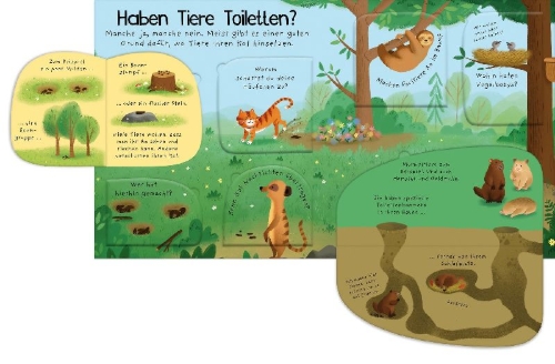 Buchcover und Innenansicht für das Buch: Erstes Aufklappen und Verstehen: Alle müssen mal, und dann?