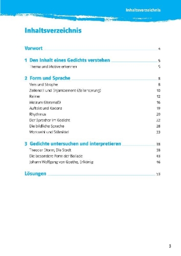 Buchcover und Innenansicht für das Buch: Klett 10-Minuten-Training Deutsch Aufsatz Gedichte untersuchen 7./8. Klasse