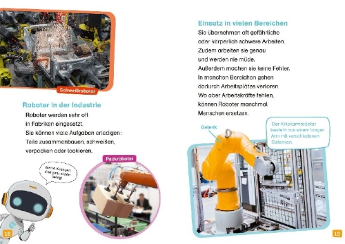 Buchcover und Innenansicht für das Buch: WAS IST WAS Erstes Lesen. Roboter