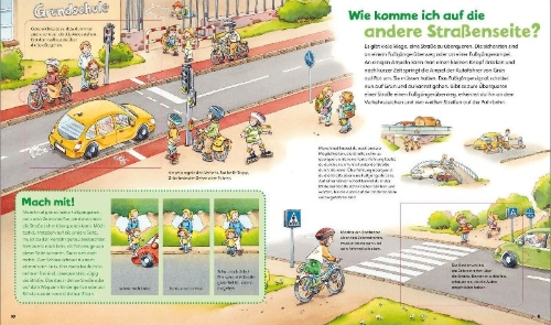 Buchcover und Innenansicht für das Buch: WAS IST WAS Junior Band 28. Im Straßenverkehr