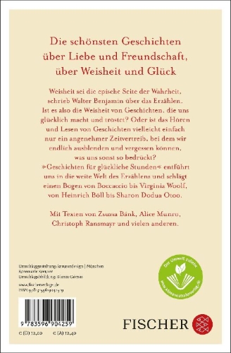 Buchcover und Innenansicht für das Buch: Geschichten für glückliche Stunden