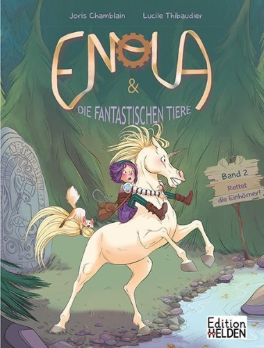 Buchcover und Innenansicht für das Buch: Enola et les animaux extraordinaires 2