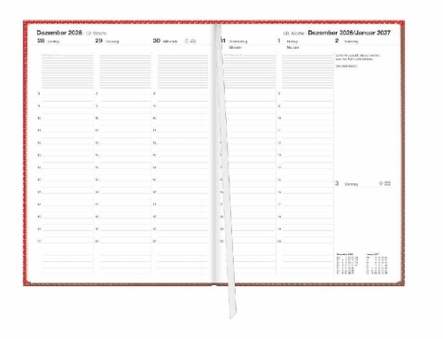 Buchcover und Innenansicht für das Buch: Terminer A5, Struktur rot 2027