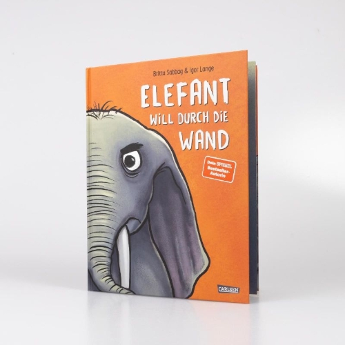 Buchcover und Innenansicht für das Buch: Elefant will durch die Wand