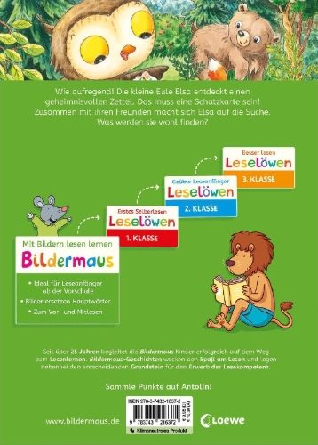 Buchcover und Innenansicht für das Buch: Bildermaus - Die kleine Eule findet einen Schatz