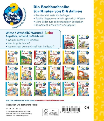 Buchcover und Innenansicht für das Buch: Wieso? Weshalb? Warum? junior, Band 32: Ängstlich, wütend, fröhlich sein