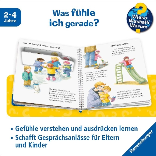 Buchcover und Innenansicht für das Buch: Wieso? Weshalb? Warum? junior, Band 32: Ängstlich, wütend, fröhlich sein