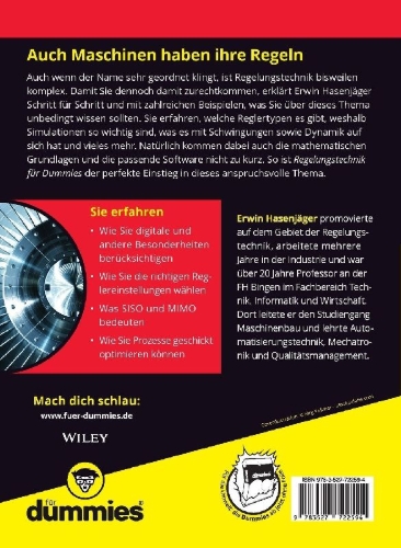 Buchcover und Innenansicht für das Buch: Regelungstechnik für Dummies