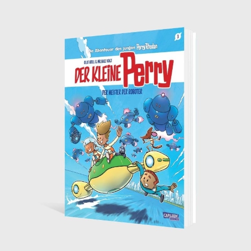 Buchcover und Innenansicht für das Buch: Der kleine Perry 3: Der Meister der Roboter