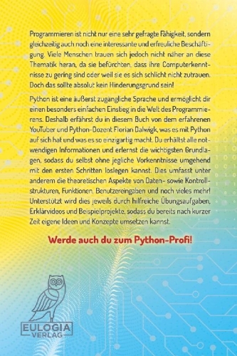Buchcover und Innenansicht für das Buch: Python für Einsteiger