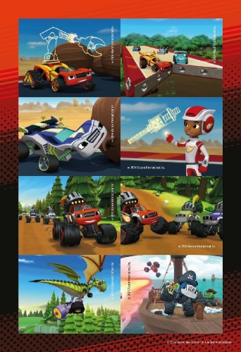 Buchcover und Innenansicht für das Buch: Blaze und die Monstermaschinen: Superstarker Sticker- und Malspaß
