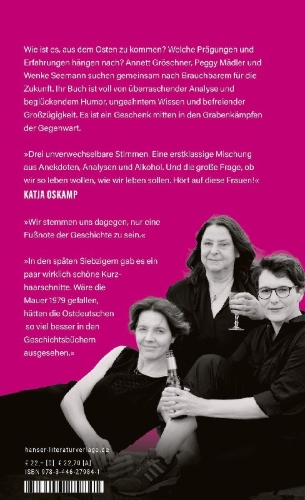 Buchcover und Innenansicht für das Buch: Drei ostdeutsche Frauen betrinken sich und gründen den idealen Staat