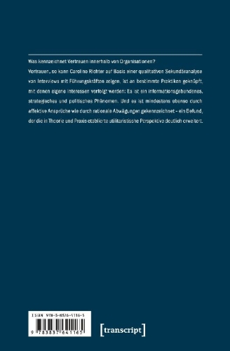 Buchcover und Innenansicht für das Buch: Vertrauen innerhalb von Organisationen