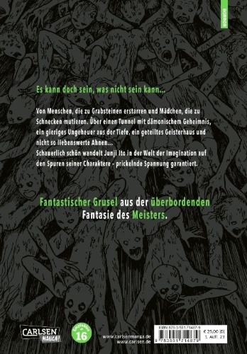 Buchcover und Innenansicht für das Buch: Bohyou no Machi / Junji Ito Collection Masterpiece vol. 9