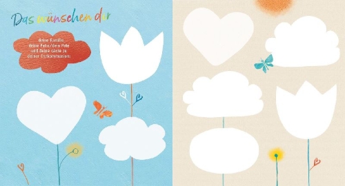 Buchcover und Innenansicht für das Buch: Meine Erstkommunion Erinnerungsalbum Regenbogen