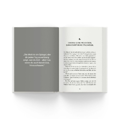 Buchcover und Innenansicht für das Buch: Meistere dein Mindset