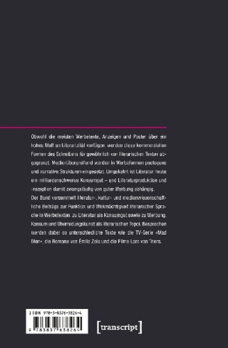 Buchcover und Innenansicht für das Buch: Poetik und Poesie der Werbung