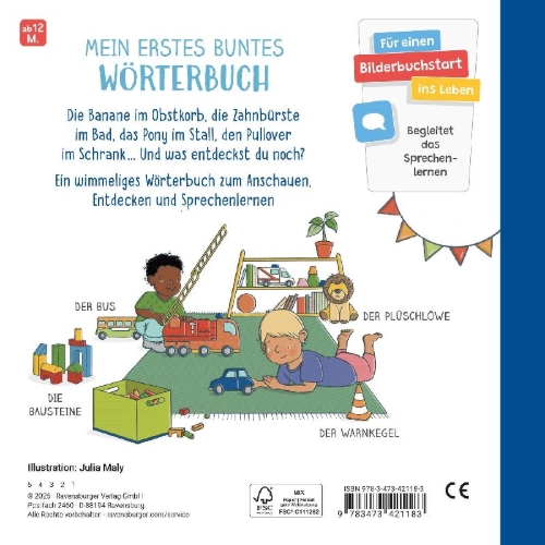 Buchcover und Innenansicht für das Buch: Meine Wörter - Meine Welt: Mein erstes buntes Wörterbuch