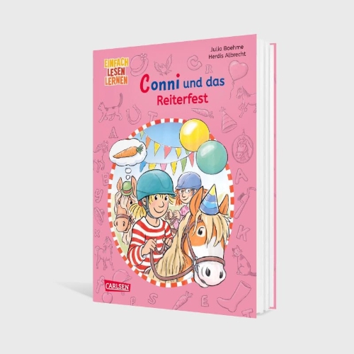 Buchcover und Innenansicht für das Buch: Lesen lernen mit Conni: Conni und das Reiterfest