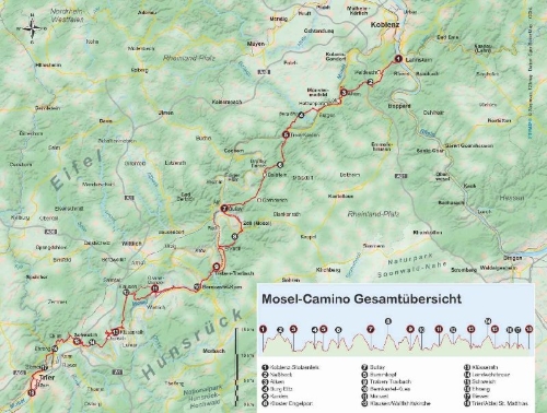 Buchcover und Innenansicht für das Buch: Mosel-Camino von Koblenz nach Trier