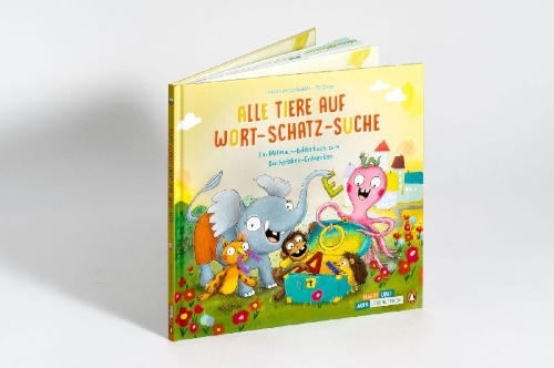 Buchcover und Innenansicht für das Buch: Alle Tiere auf Wort-Schatz-Suche