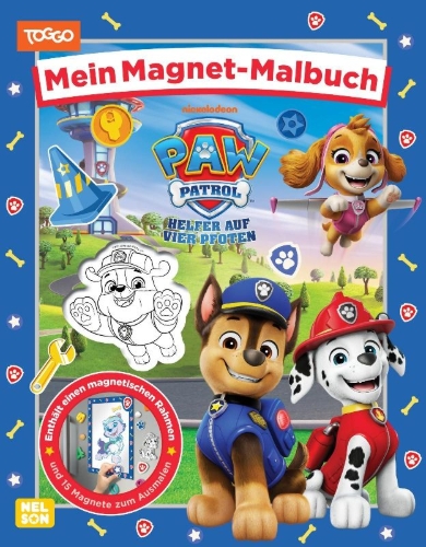 Buchcover und Innenansicht für das Buch: PAW Patrol Kindergartenheft: Mein Magnet-Malbuch