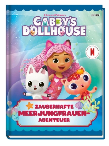Buchcover und Innenansicht für das Buch: Gabby's Dollhouse: Zauberhafte Meerjungfrauen-Abenteuer