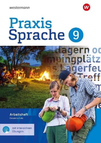 Buchcover und Innenansicht für das Buch: Praxis Sprache 9. Arbeitsheft mit interaktiven Übungen. Gesamtschule