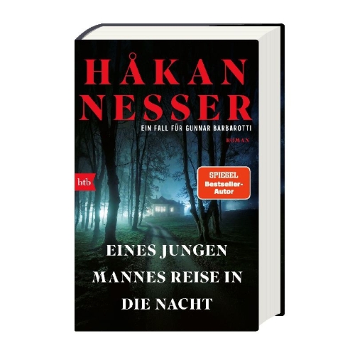 Buchcover und Innenansicht für das Buch: Ung mans färd mot natt (Barbarotti 9)