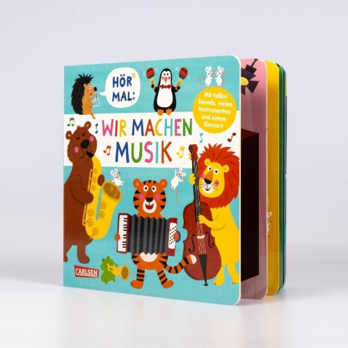 Buchcover und Innenansicht für das Buch: Hör mal (Soundbuch): Wir machen Musik