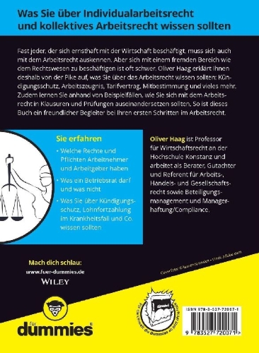 Buchcover und Innenansicht für das Buch: Arbeitsrecht für Dummies