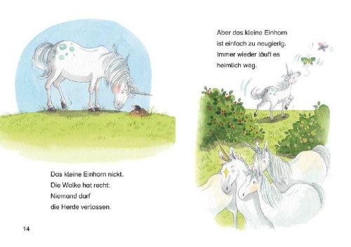 Buchcover und Innenansicht für das Buch: Leselöwen 1. Klasse - Ein Stern für das kleine Einhorn