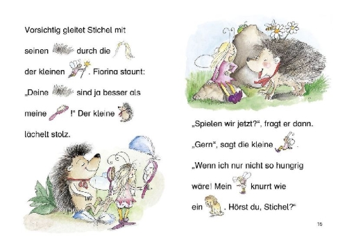 Buchcover und Innenansicht für das Buch: Lesenlernen in 3 Schritten - Die schönsten Geschichten von Feen, Einhörnern und Meermädchen