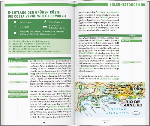 Buchcover und Innenansicht für das Buch: MARCO POLO Reiseführer Brasilien