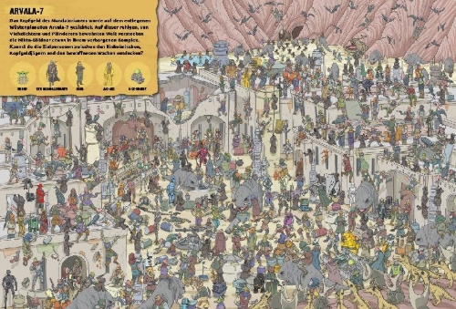 Buchcover und Innenansicht für das Buch: Star Wars the Mandalorian: Search-and-Find Book