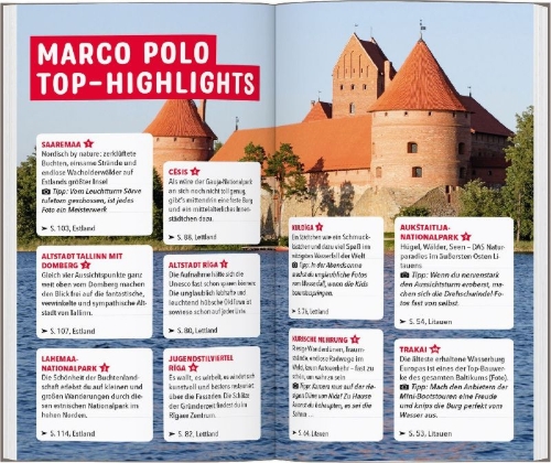Buchcover und Innenansicht für das Buch: MARCO POLO Reiseführer Baltikum, Estland, Lettland, Litauen