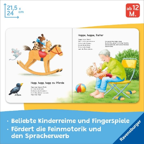 Buchcover und Innenansicht für das Buch: Meine ersten Fingerspiele und Kinderreime