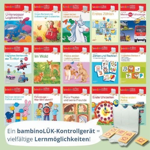 Buchcover und Innenansicht für das Buch: bambinoLÜK. 4/5/6 Jahre Zählen lernen mit den Dinos