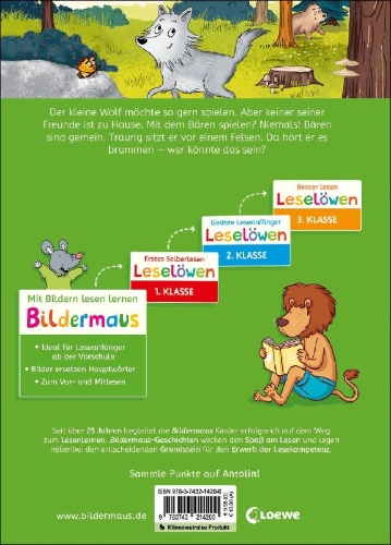 Buchcover und Innenansicht für das Buch: Bildermaus - Der kleine Wolf findet einen Freund